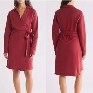 FRANK & EILEEN Sweatshirt Long Sleeve Triple Fleece Willa Wrap Dress NWT